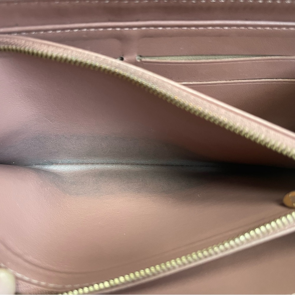 Louis Vuitton Caramel Light Brown Vernis Zip Around Long Wallet Zippy Authentic - Picture 12 of 15